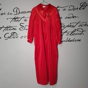 Vintage 80s Red House Dress | Robe from Loungecrest, S
